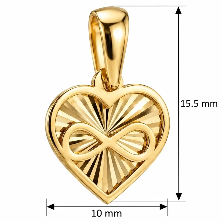 Złote serce 585 z diamentowaniem na prezent dla ukochanej.webp
