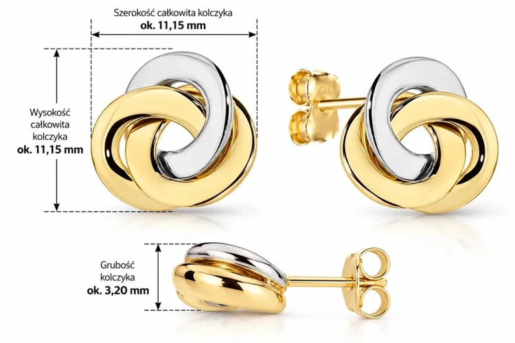 Eleganckie kolczyki złote 585 bez kamieni – zapięcie na baranek