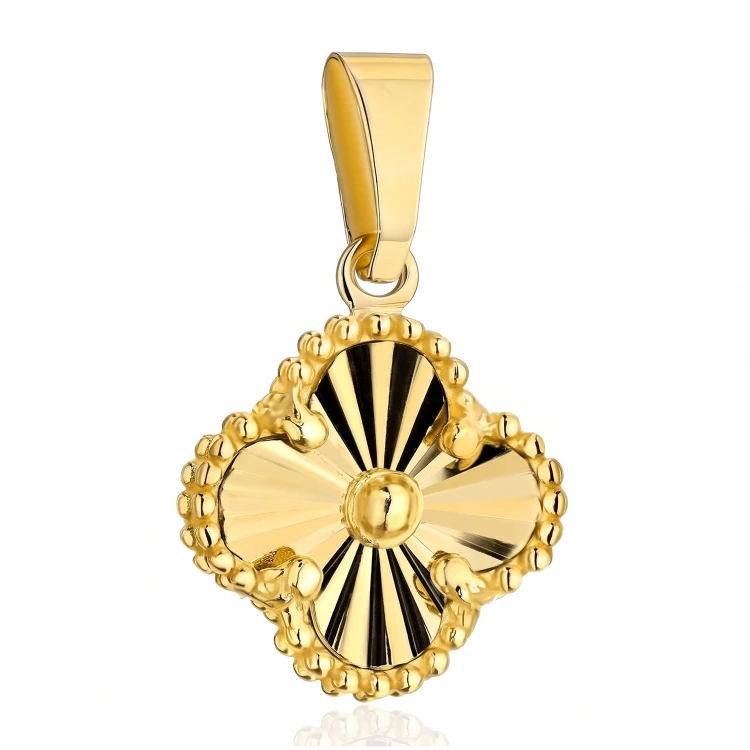 Zawieszka złota 585 diamentowana koniczynka.jpg