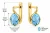 Naturalny niebieski topaz w oprawie z żółtego złota