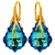 Pozłacane Damskie Kolczyki BAROQUE z Markowymi Kryształami Prezent na Urodziny Imieniny - Bermuda Blue - Srebro 925.png