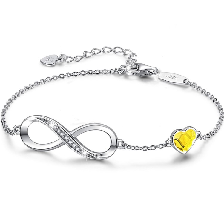 Srebrna Bransoletka Infinity Serce Prezent na Urodziny - Sunflower - Srebro 925.jpg