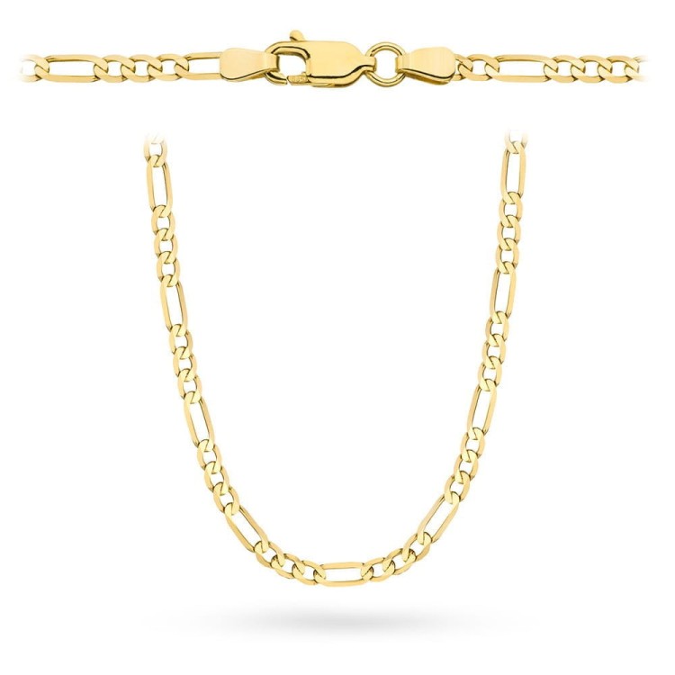 Łańcuszek złoty pr. 585 - splot figaro 45 cm