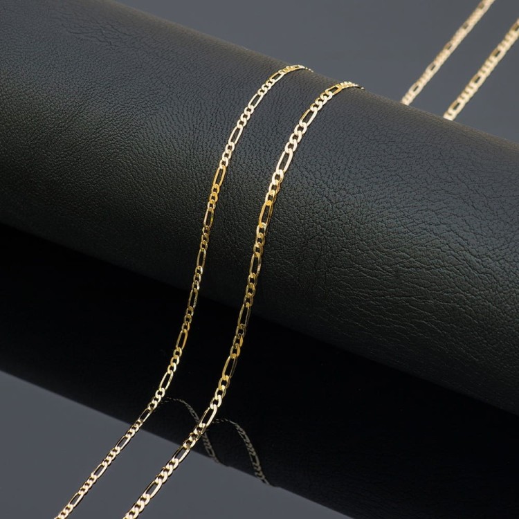 Łańcuszek złoty pr. 585 - splot figaro 45 cm