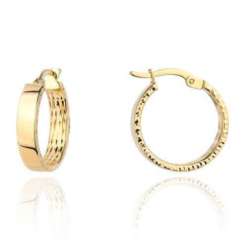 Kolczyki kółka gładkie i diametowanie na boku 1,8 cm